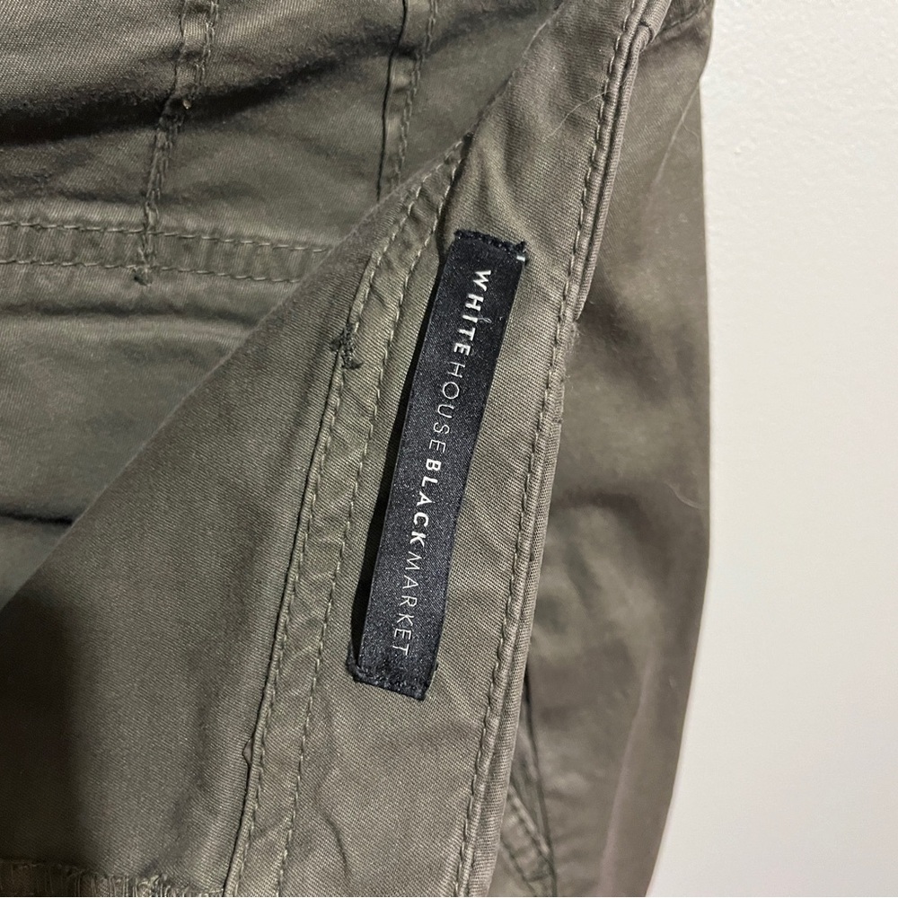White House Black Market The Slim Crop Green Embellished Pants - Picture 7 of 8